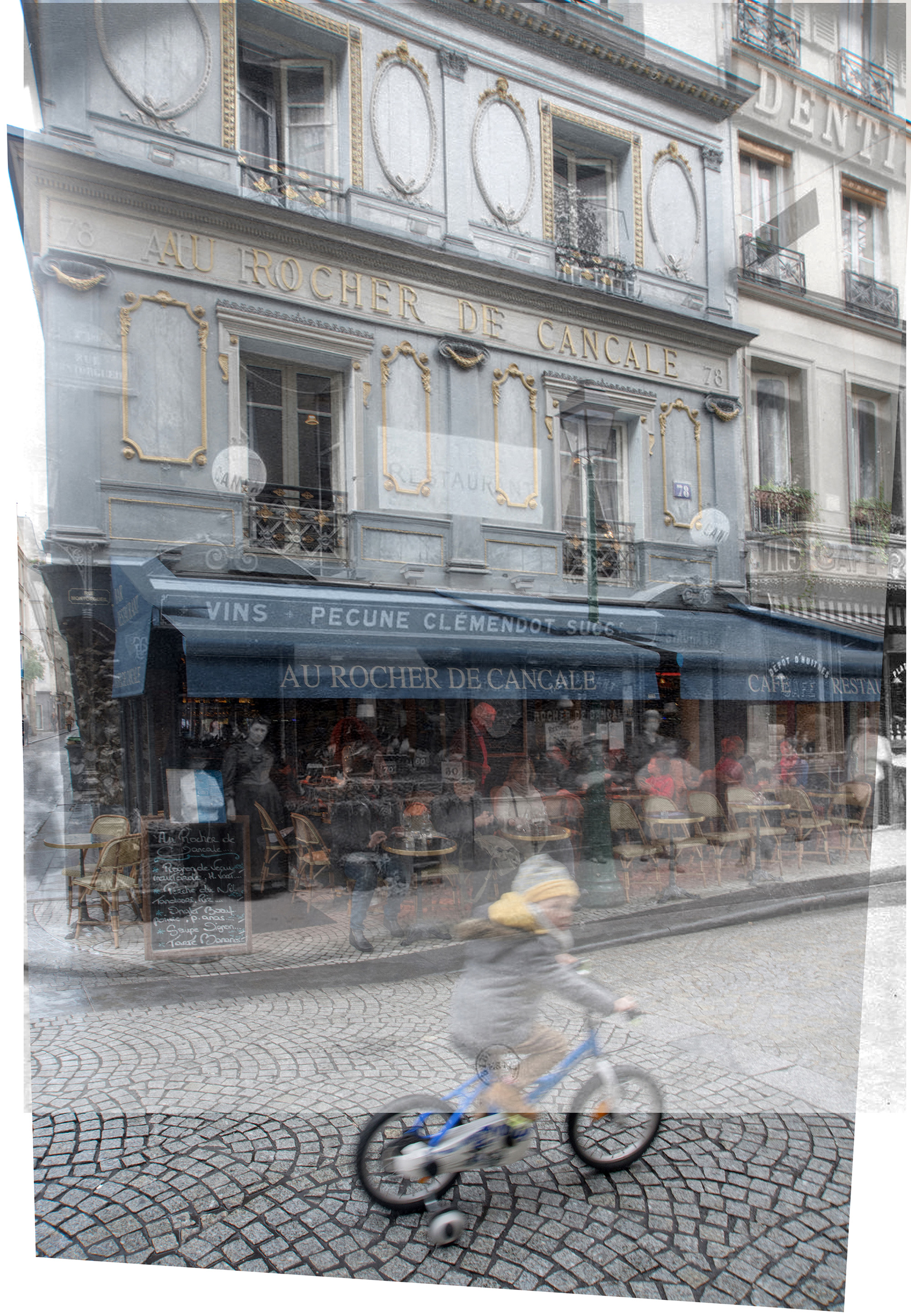 モントルグィユ通り 1907 - 2019    Au Rocher de Cancale 78 rue Montorgueil, 75002 Paris 1907 et 2019